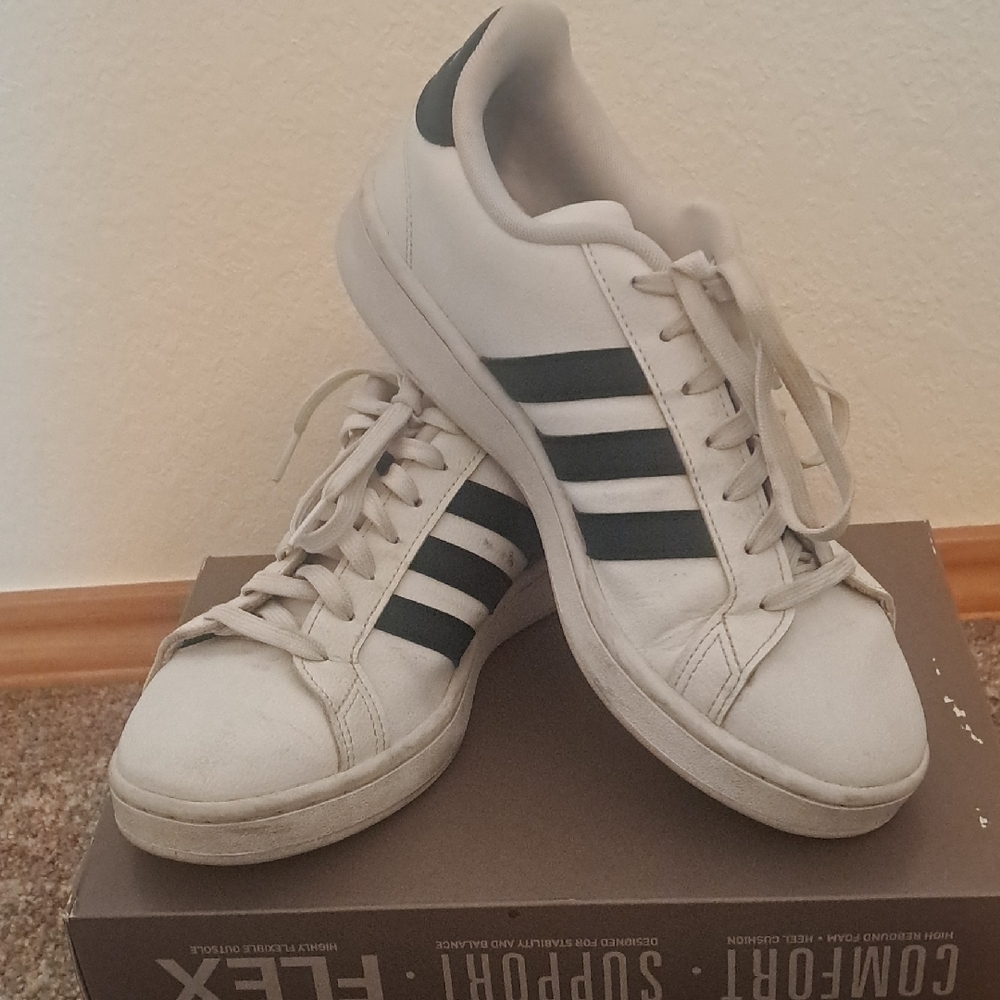 Adidas White and Black Superstar Sneakers